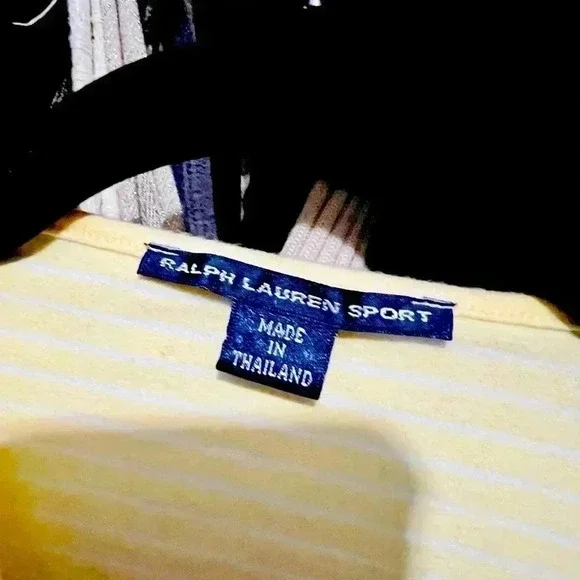 Yellow and White Stripe Polo Ralph Lauren Crop Top - Picture 5 of 6
